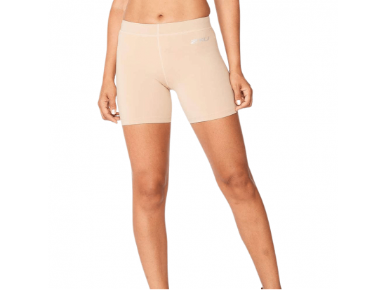 Women's 2XU Compression 5 Inch Game Day Shorts Beige